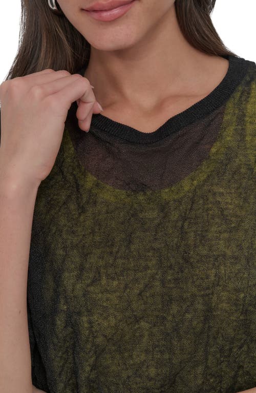 Shop Dkny Metallic Layered Sweater In Black/daffodil
