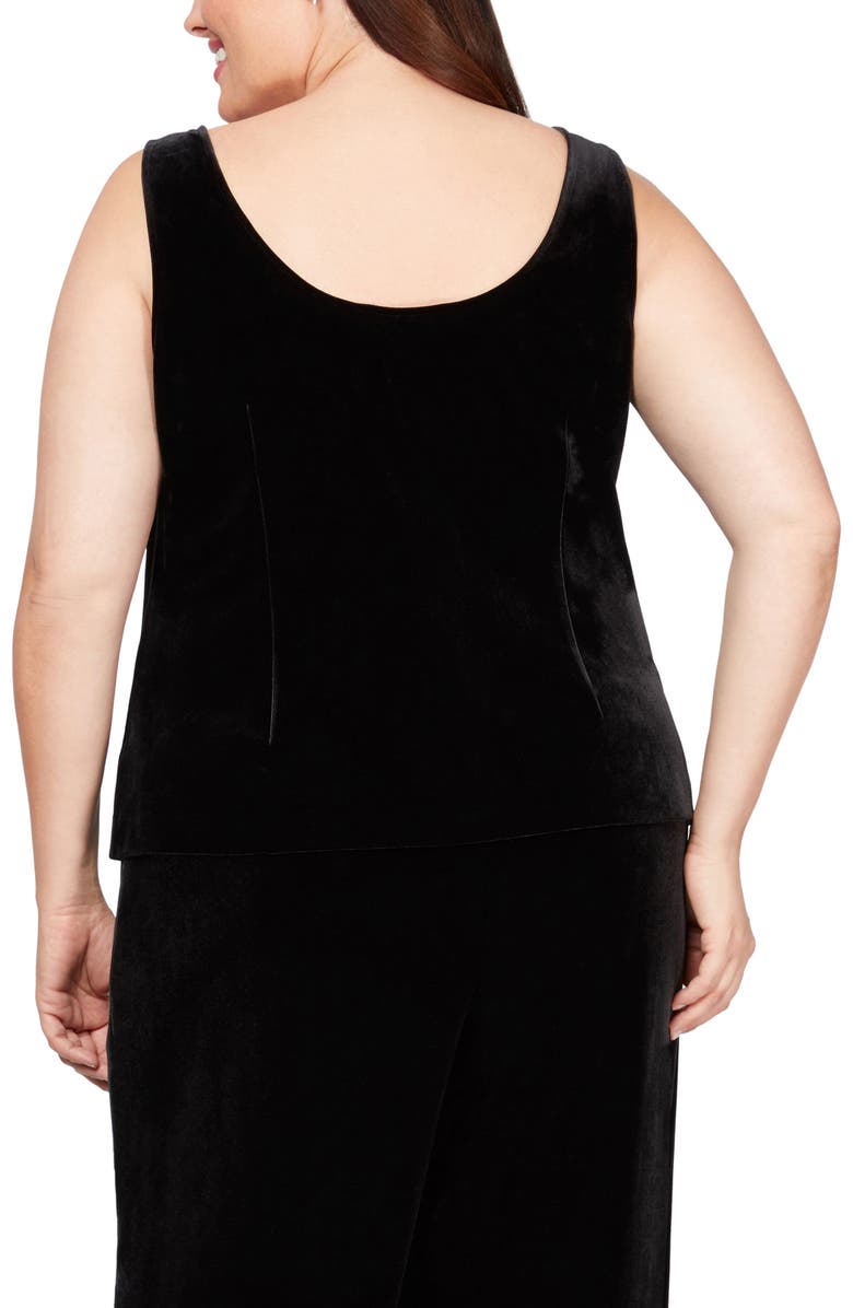 Alex Evenings Velvet Tank Top & Jacket Set, Alternate, color,