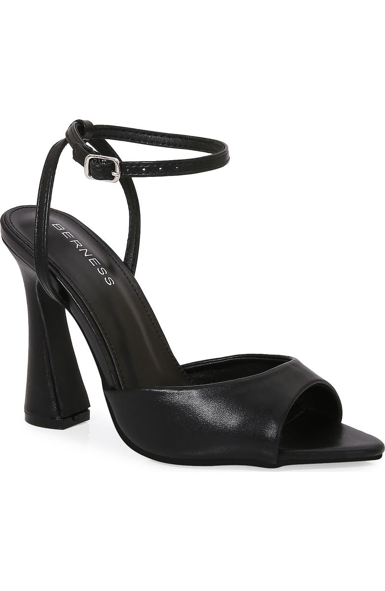 BERNESS Huburta Ankle Strap Sculpted Stiletto Sandal, Main, color, Black
