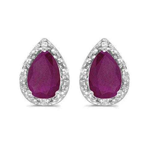 Pear Stud Earrings 14k
