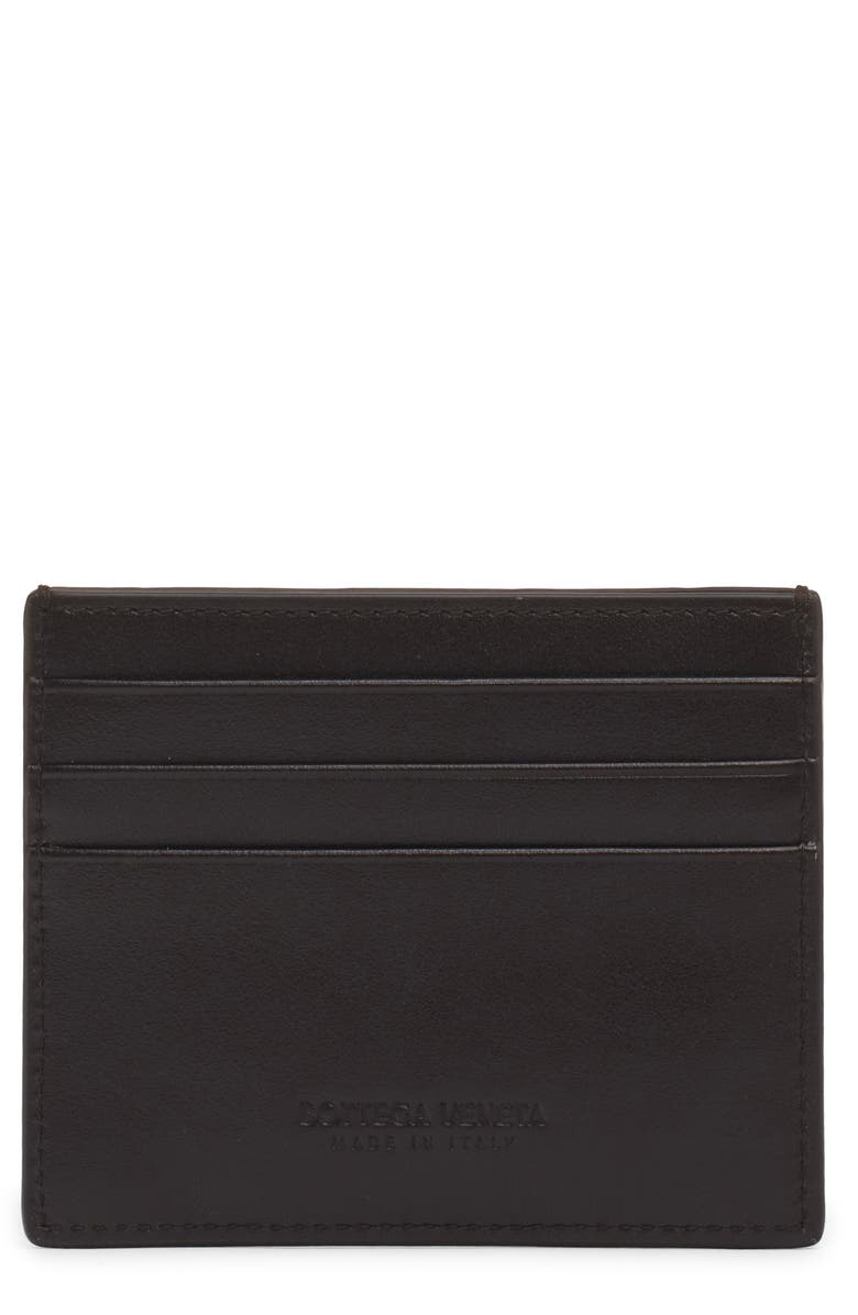 Bottega Veneta Intrecciato Leather Card Case, Main, color, 2145 Fondant-Silver