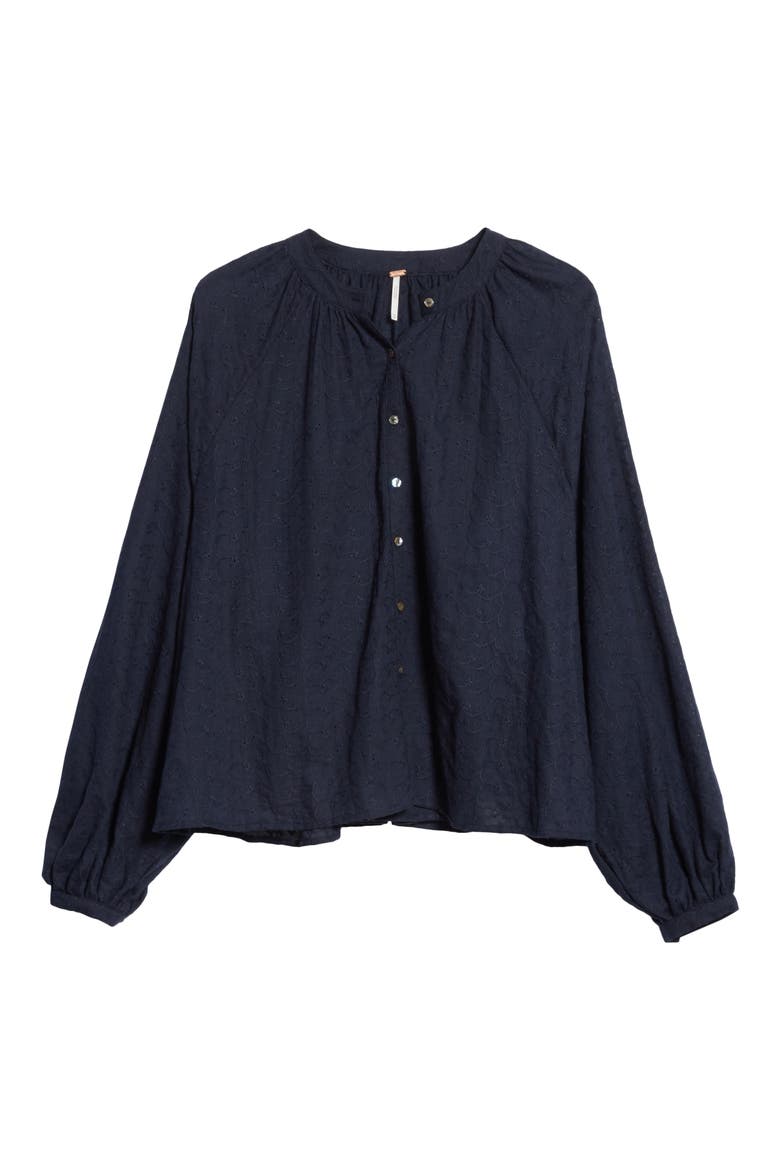 Down from the Clouds Peasant Top, Alternate, color, NAVY