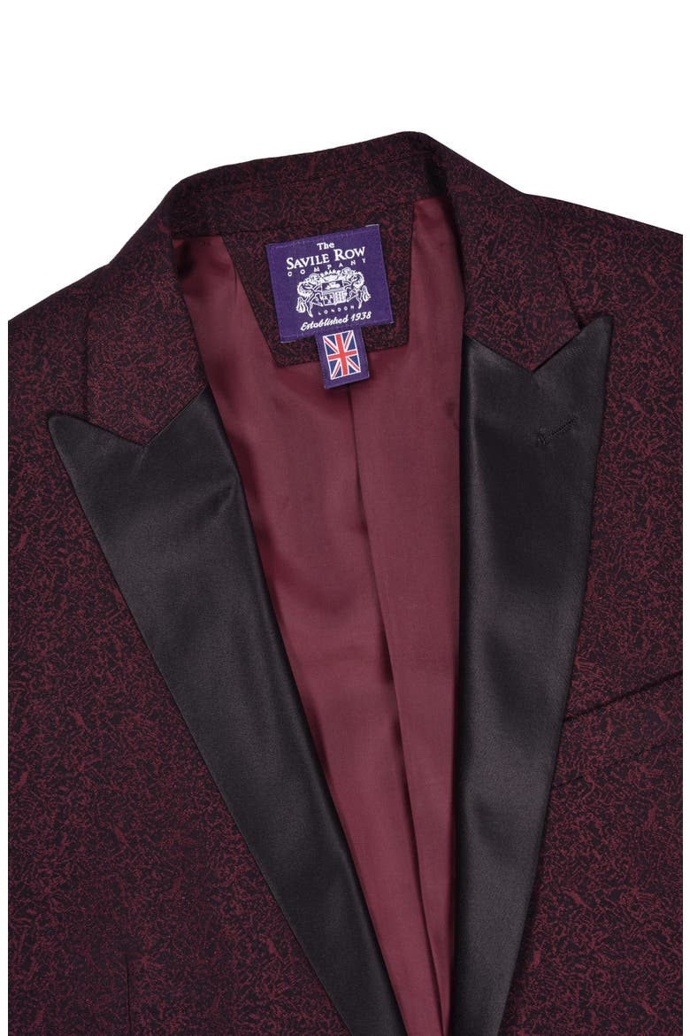 Two Button Peak Lapel Evening Jacket, Alternate, color, BURGUNDY