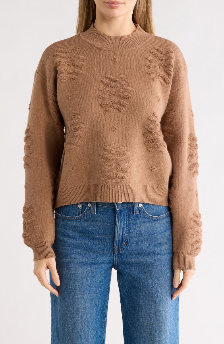 CYRUS Textured Crewneck Sweater, Main, color, Tobacco Brown