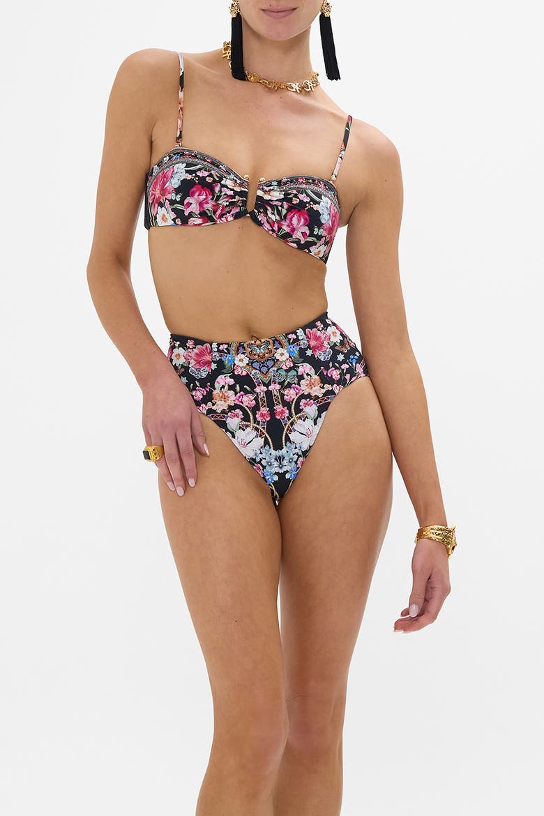 Bandeau With U Ring Front Midnight In Monserrate, Alternate, color, Midnight In Monserrate