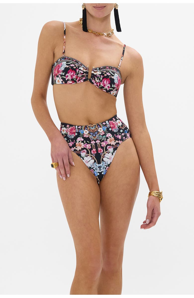 Camilla Bandeau With U Ring Front Midnight In Monserrate, Alternate, color, Midnight In Monserrate