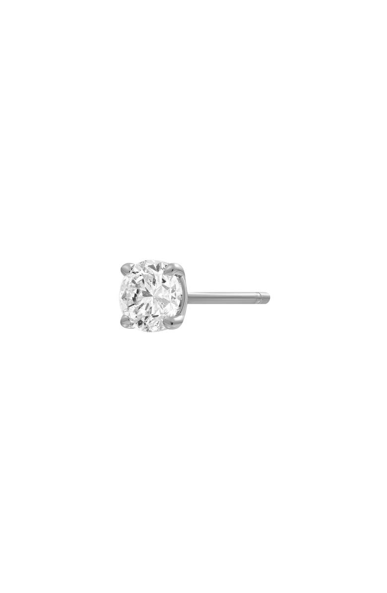 Bony Levy 14K Gold Single Diamond Stud Earring, Main, color, 14K White Gold