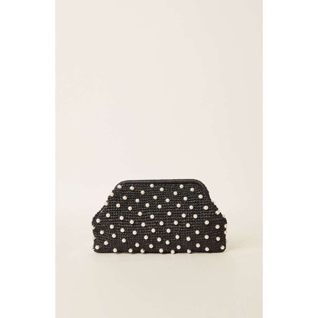 Btb Los Angeles Briar Pearl Clutch In Black