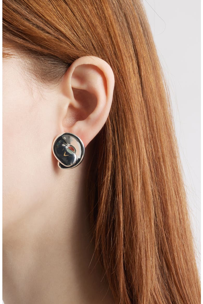 Rio Button Stud Earrings, Alternate, color, HIGH POLISH SILVER