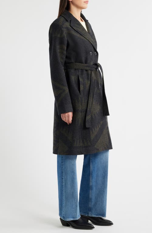 Pendleton Mirror Lake Jacquard Virgin Wool Trench Coat In Multi
