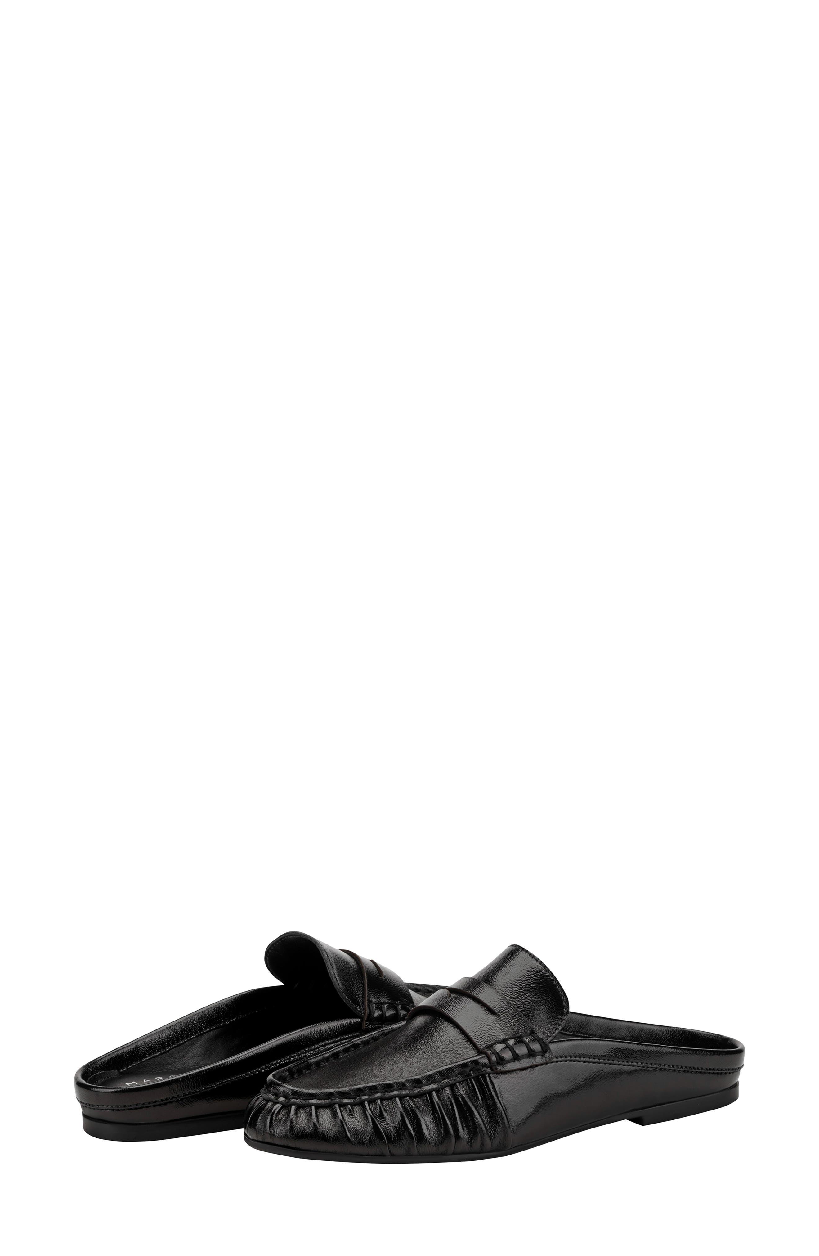 Marc Fisher LTD Jaynie Almond Toe Loafer Mule, Alternate, color, Black