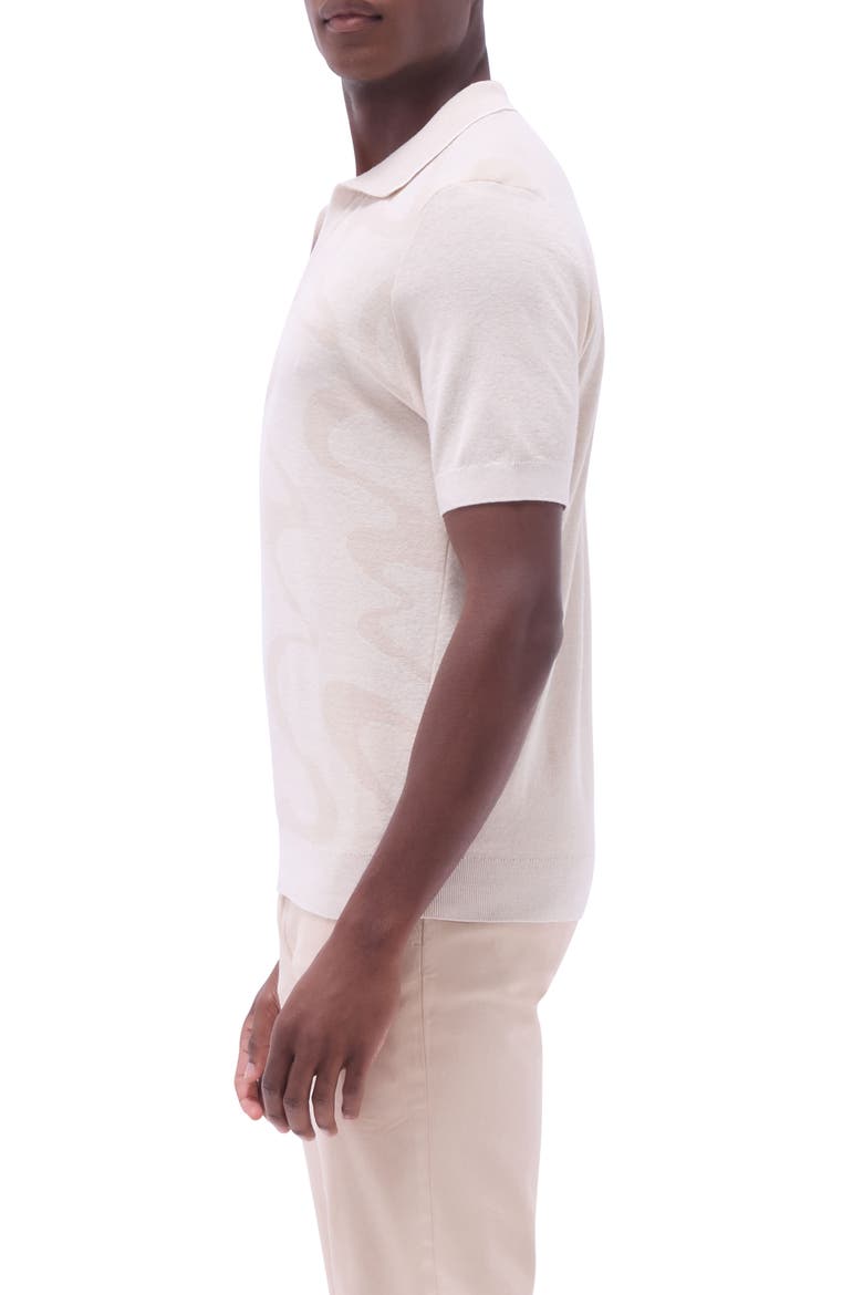 Johnny Collar Cotton & Silk Polo Sweater, Alternate, color, CHALK