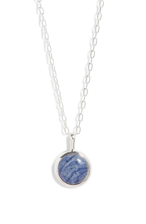 Anna Beck Dumortierite Pendant Necklace in Silver 