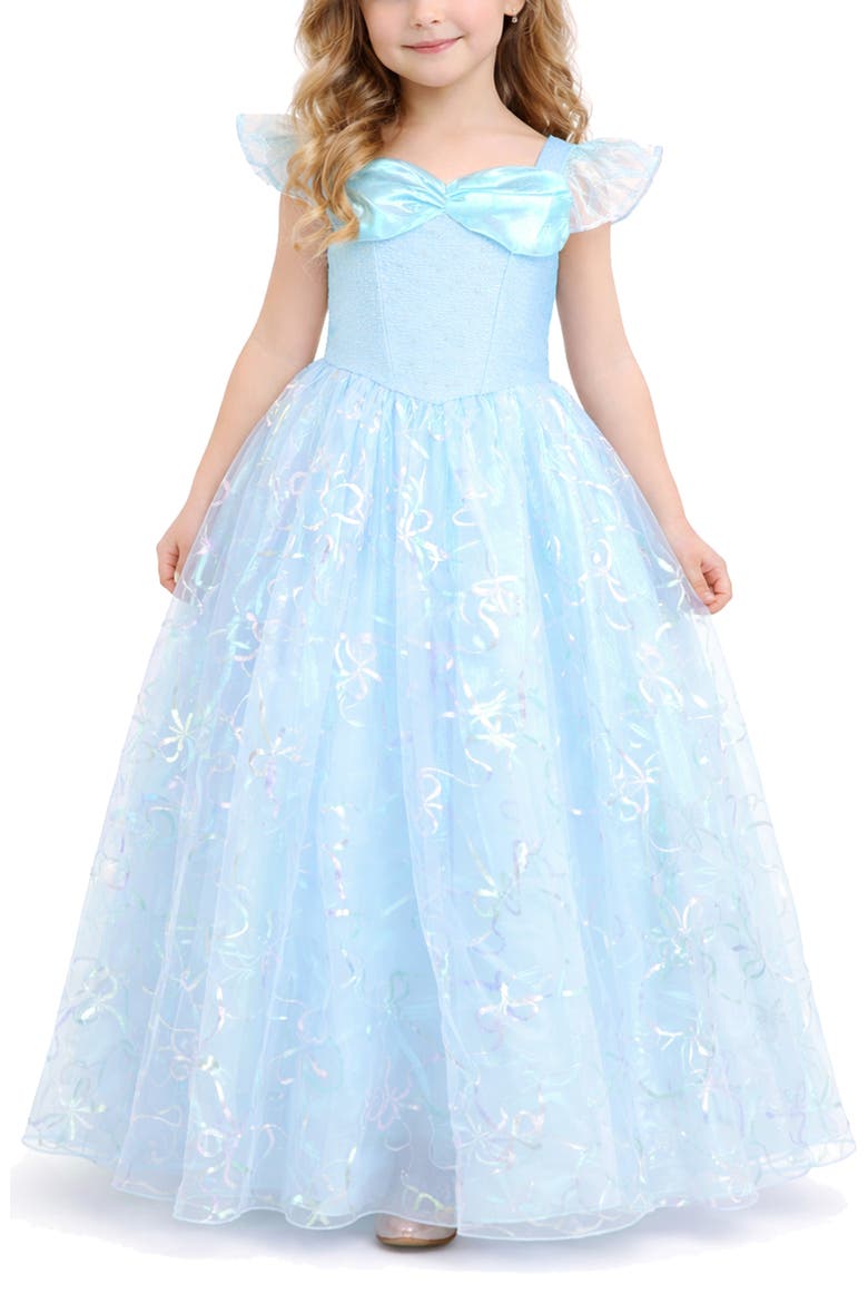 Kids' Iridescent Tulle Dress & Headband Set, Alternate, color, BLUE