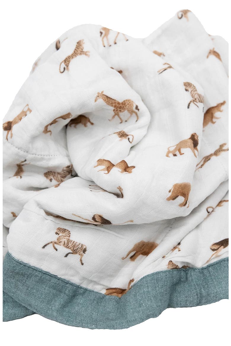 Organic Cotton Muslin Baby Blanket, Alternate, color, ANIMAL CRACKERS