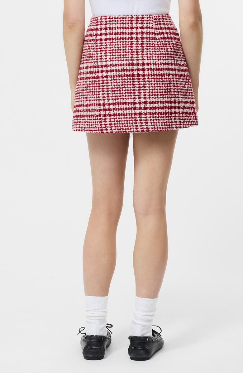 French Connection Houndstooth Check Miniskirt, Alternate, color, Scarlet Multi