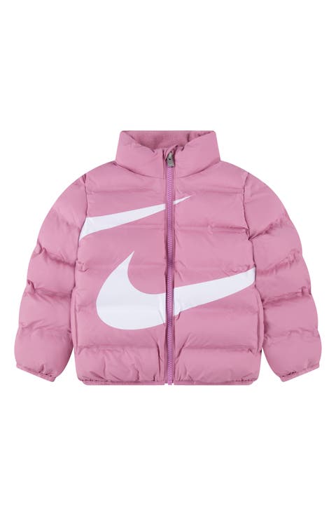 Kids' Wrap Swoosh Debossed Quilted Puffer Jacket (Toddler)