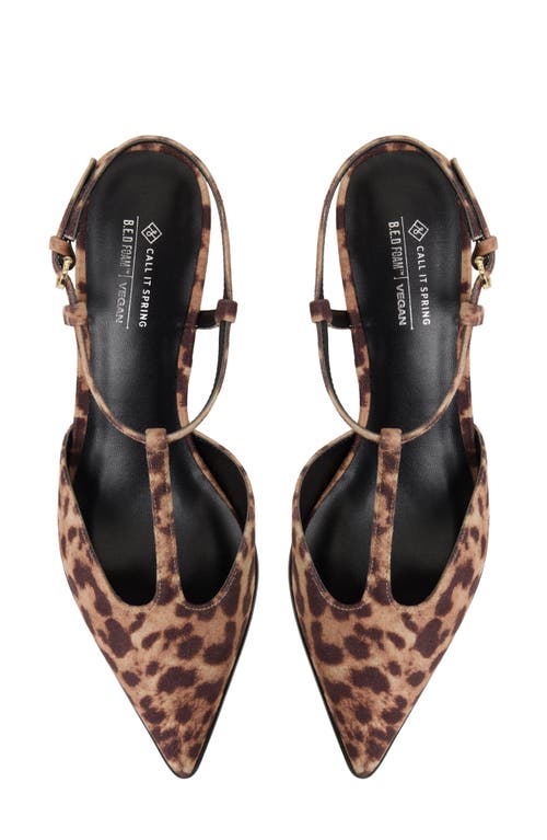 Call It Spring By Aldo Talaa Ankle Strap Pointed Toe Kitten Heel Pump In Brown