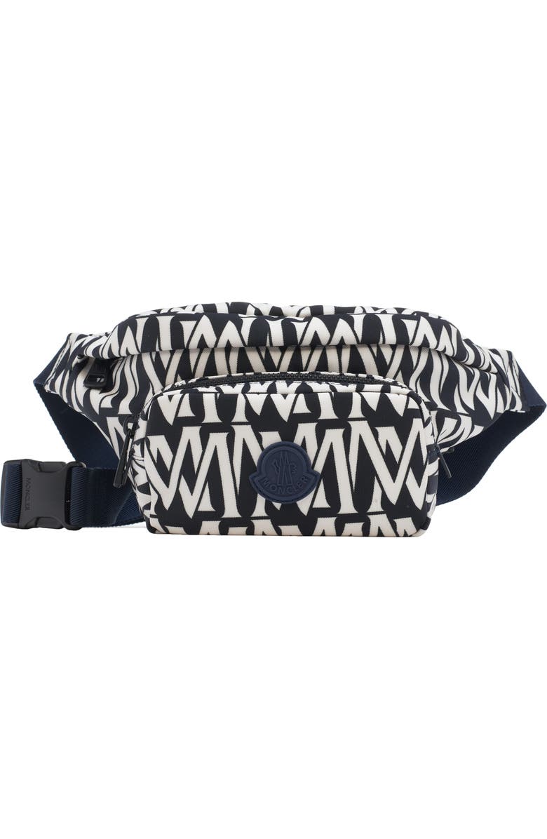 Moncler Durance Logo Print Belt Bag, Main, color,