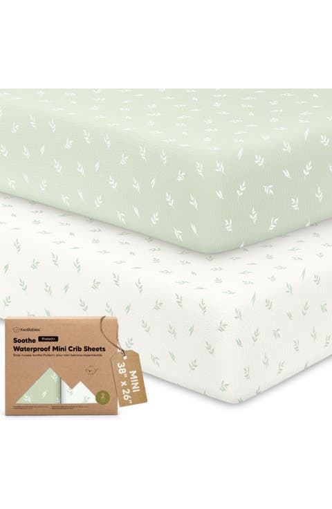 2-Pack Soothe [Protect+] Waterproof Mini Crib Sheets