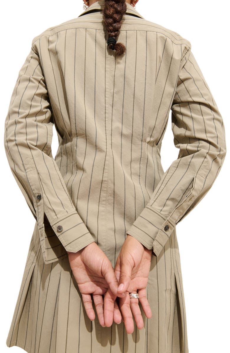 Alex Mill Camille Striped Shirtdress, Alternate, color, Khaki Stripe