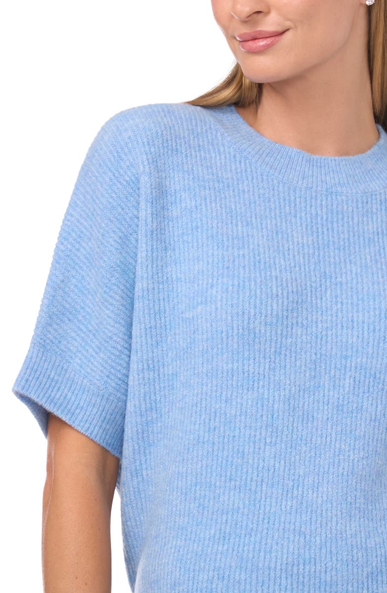 Halogen<sup>®</sup> Short Sleeve Sweater, Alternate, color, Blue Heater