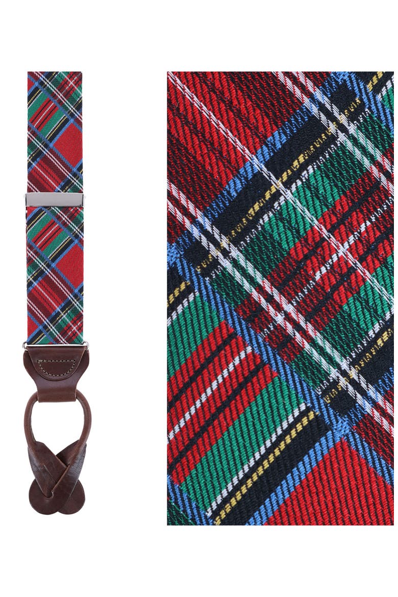 Nicholas Tartan Plaid Silk Suspenders, Alternate, color, TARTAN PLAID