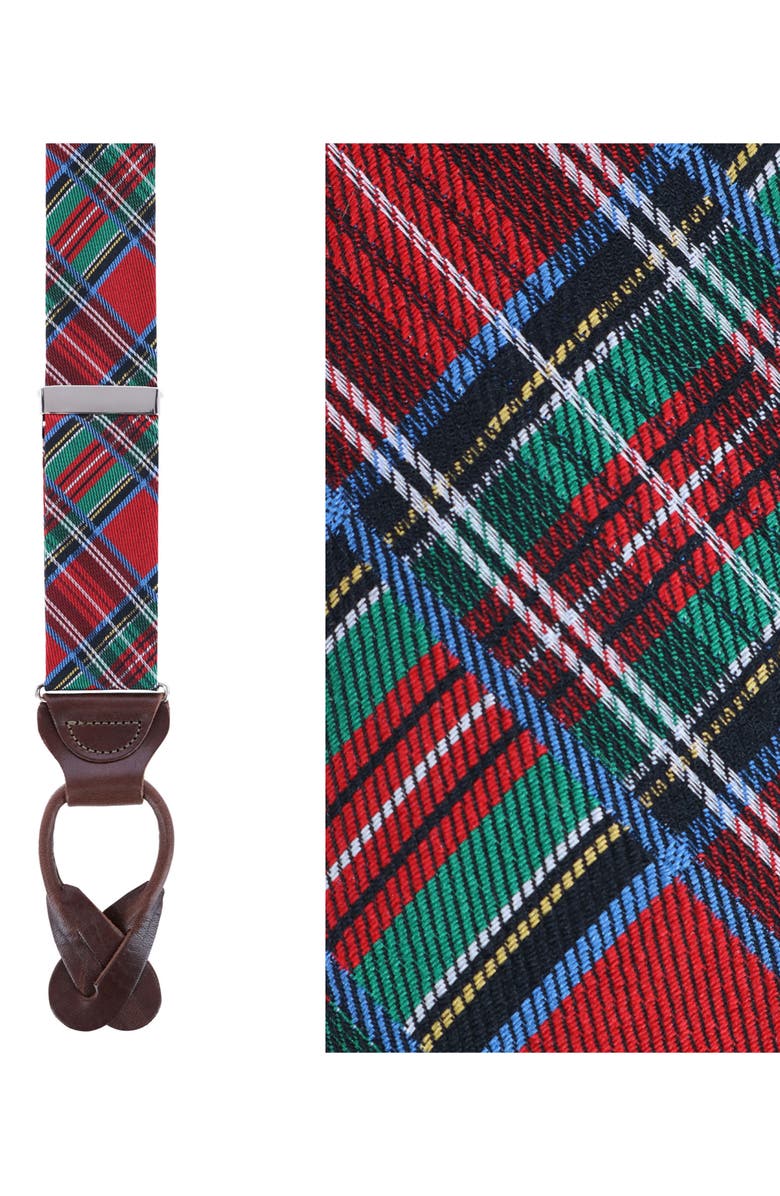 Trafalgar Nicholas Tartan Plaid Silk Suspenders, Alternate, color, Tartan Plaid
