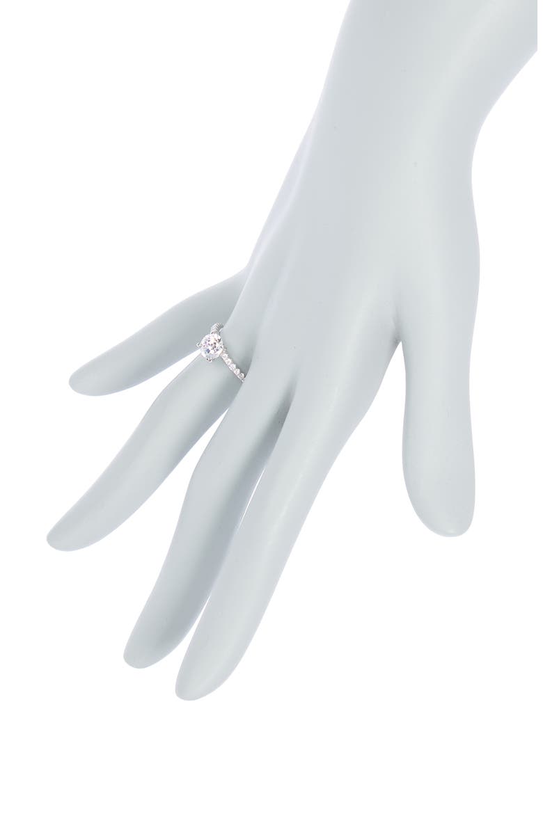 Sterling Silver Round CZ Bridal Ring, Alternate, color, WHITE