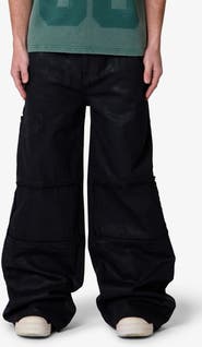 mnml Ultra Wide Waxed Oversize Cargo Pocket Pants