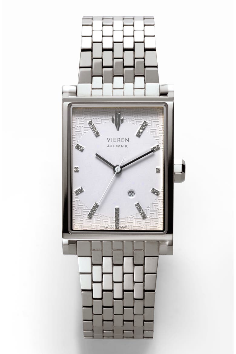 White Diamond Swiss Automatic Watch, Main, color, White