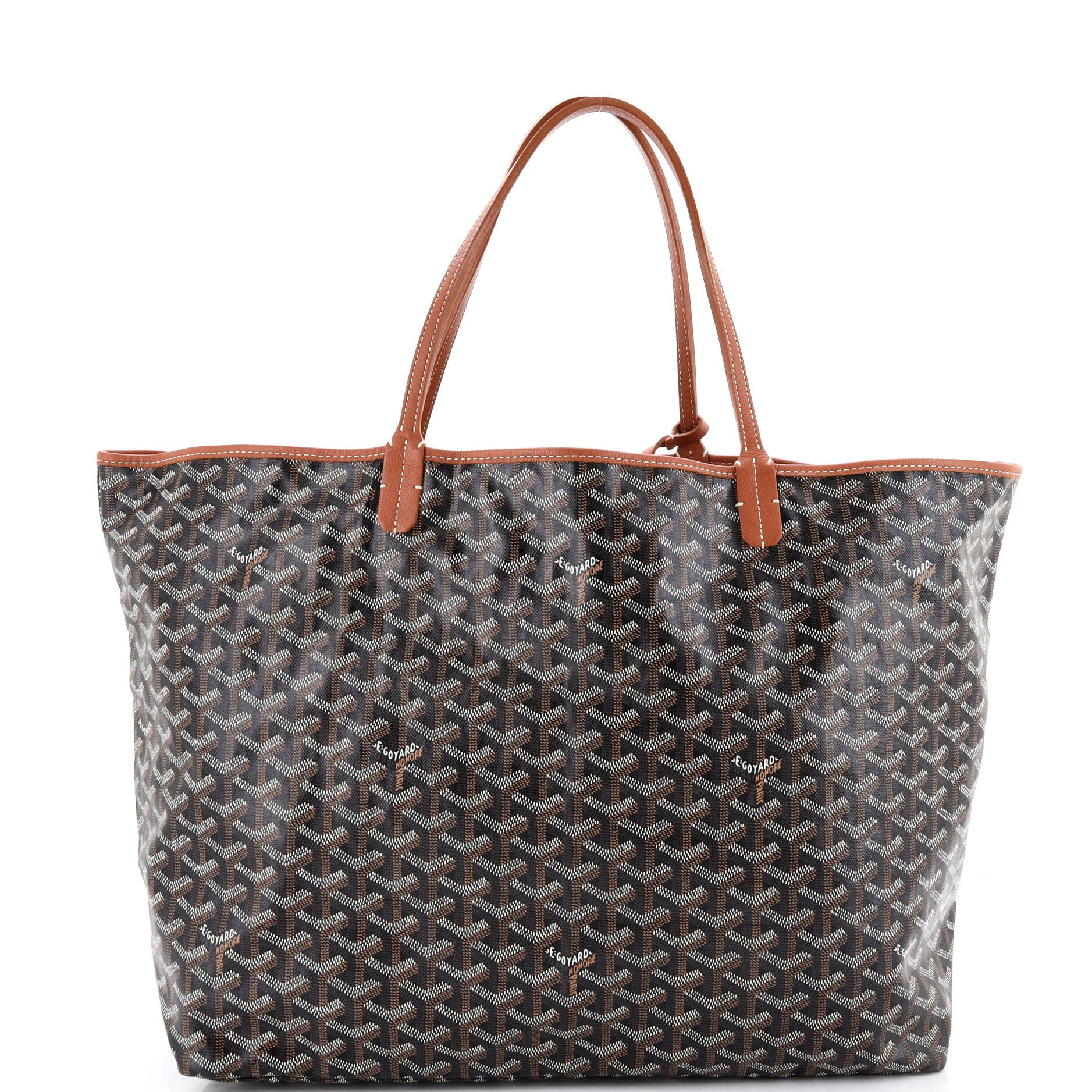 Pre-Owned Goyard Saint Louis Tote Coated Canvas GM, Main, color, Brown
