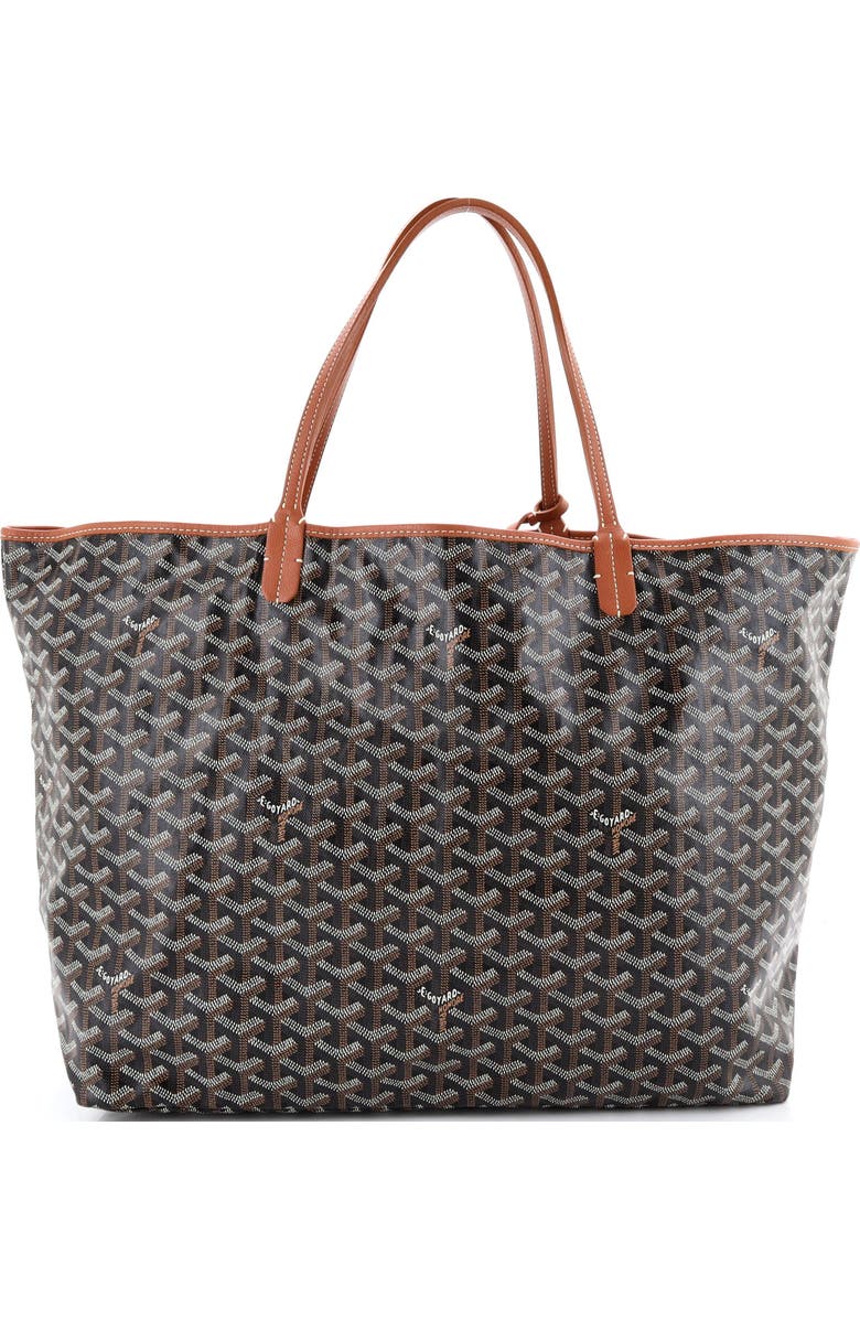Pre-Owned Goyard Saint Louis Tote Coated Canvas GM, Main, color, Brown