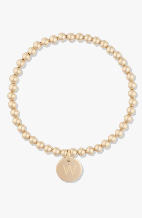 Classic Initial Coin 14k Gold Filled Bead Bracelet