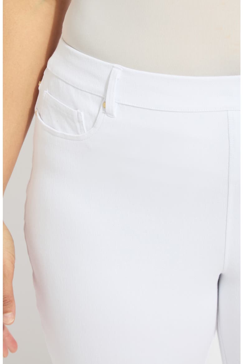 Billie Eyelet Pull-On High Waist Crop Straight Leg Jeans, Alternate, color, WHITE