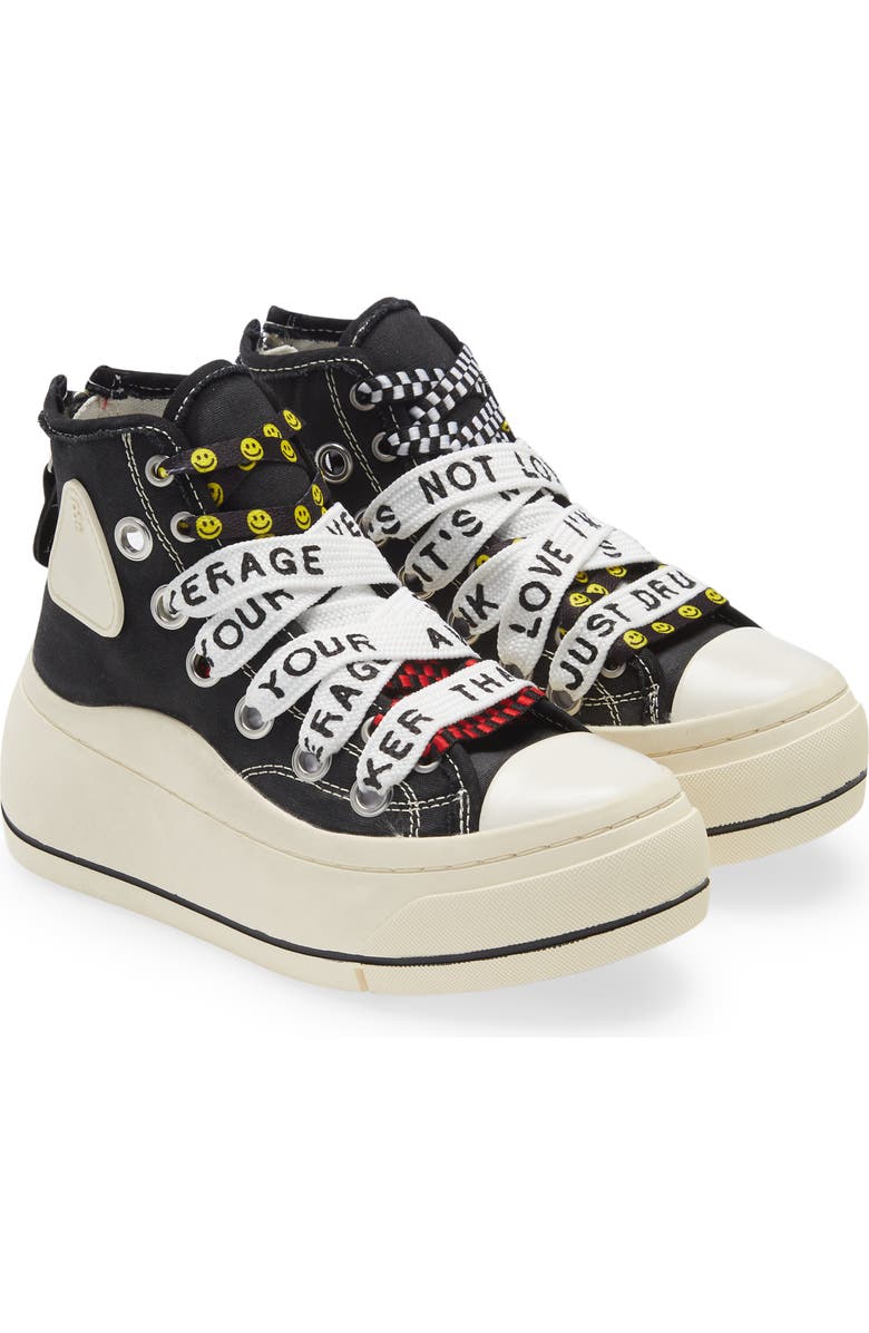 R13 Double Grommet High Top Sneaker, Main, color,