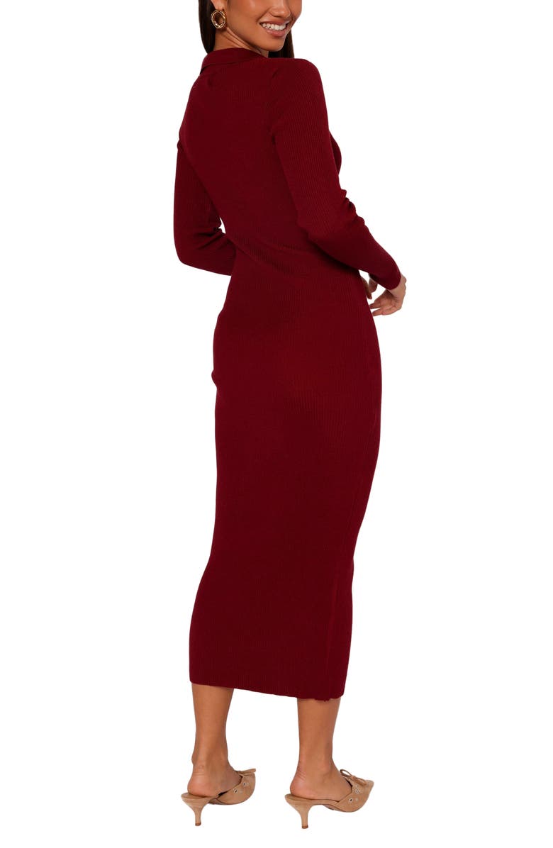 Petal & Pup Collins Long Sleeve Sweater Dress, Alternate, color, Wine
