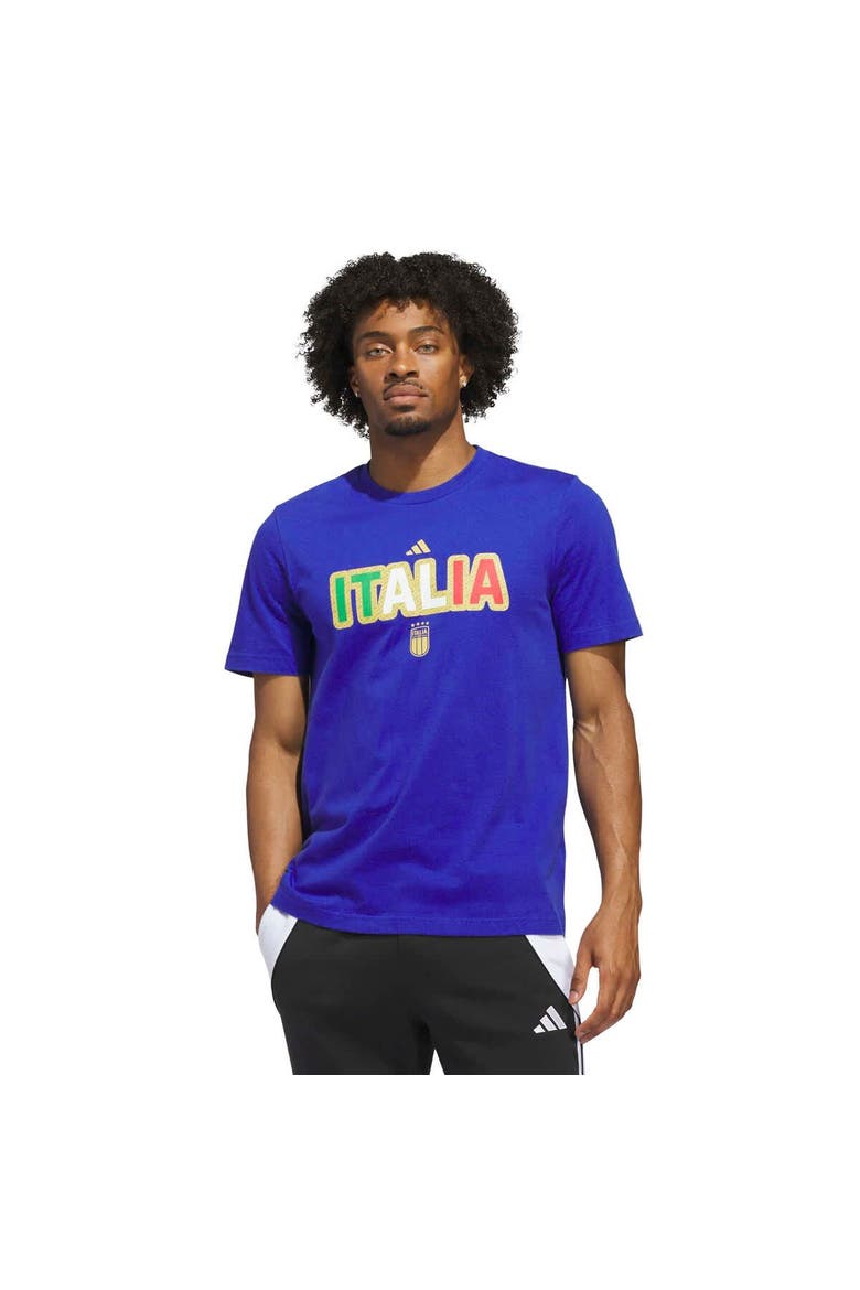 Men's adidas Blue Italy National Team Jersey Hook T-Shirt, Alternate, color, Blue