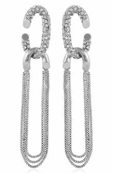 Vince Camuto Pavé Crystal Drop Hoop Earrings