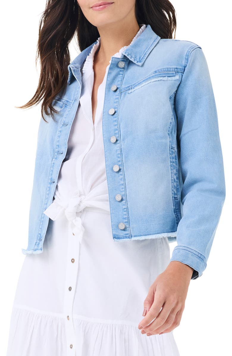 NIC+ZOE Fray Hem Denim Jacket, Main, color,