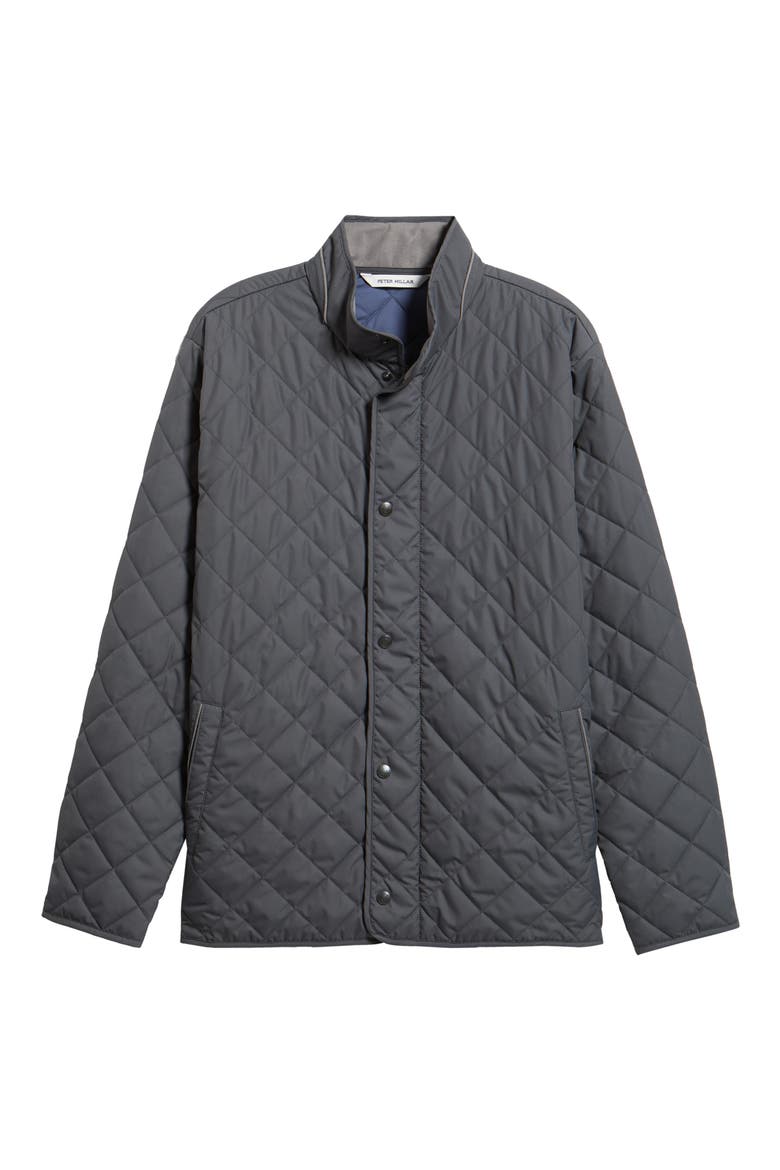 Suffolk Quilted Coat, Alternate, color, IRON