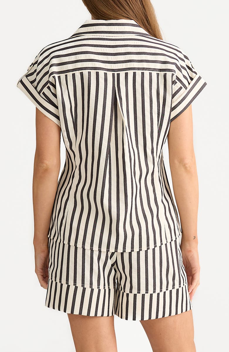 Brave+True Portia Stripe Button-Up Shirt, Alternate, color, Black Stripe