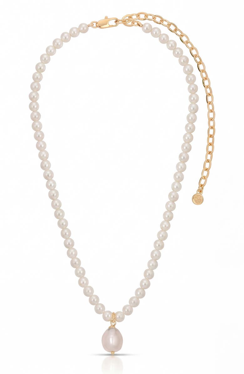 Ettika Freshwater Pendant Bead Necklace, Alternate, color, White