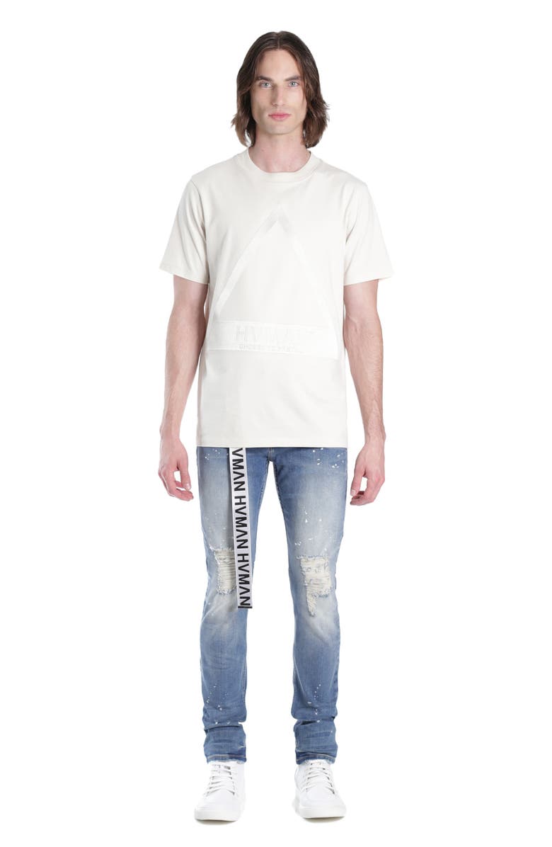 HVMAN Distressed Skinny Jeans, Alternate, color, Lichen