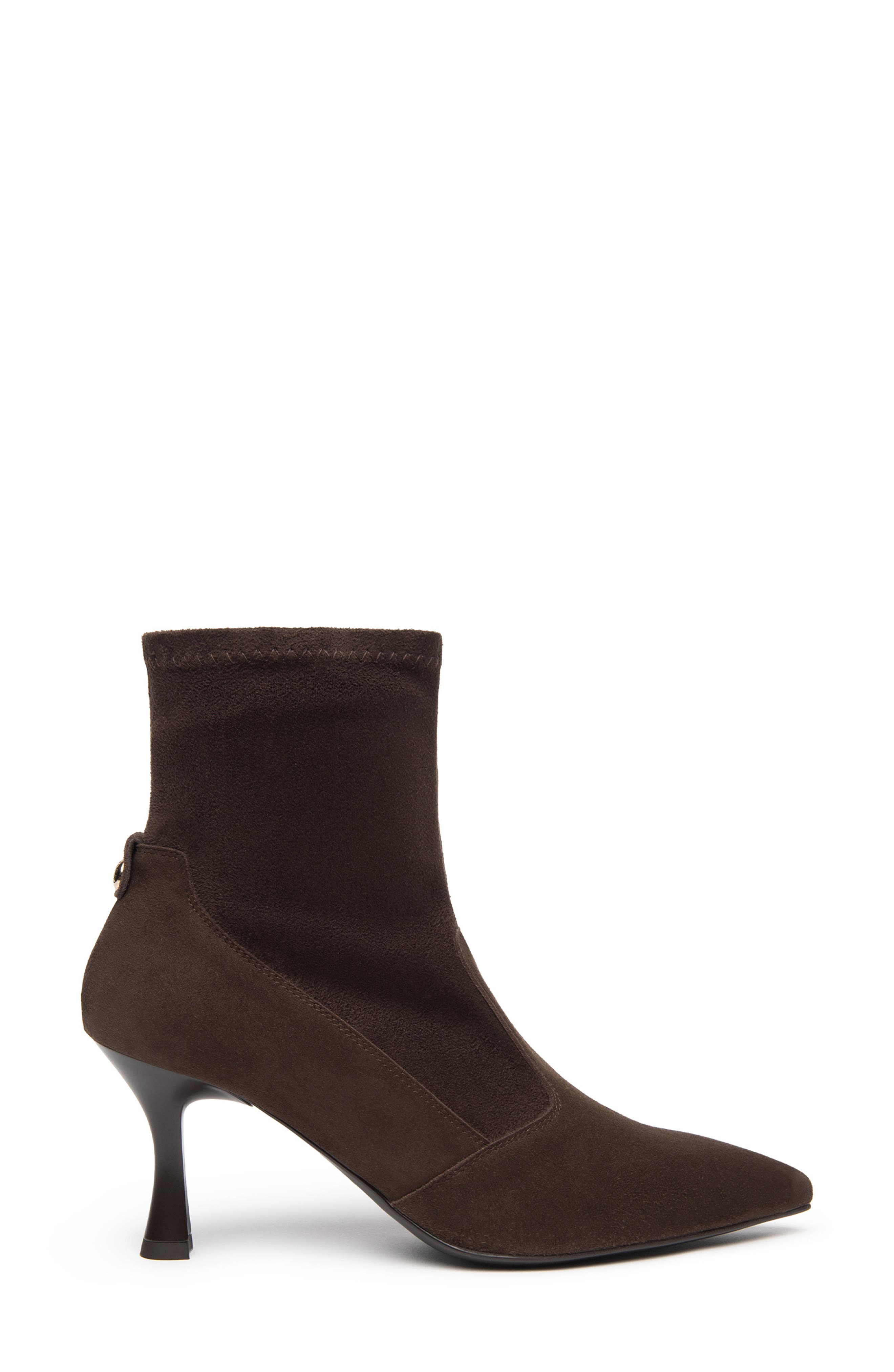 Pointed Toe Stretch Bootie, Alternate, color, CHOCOLATE