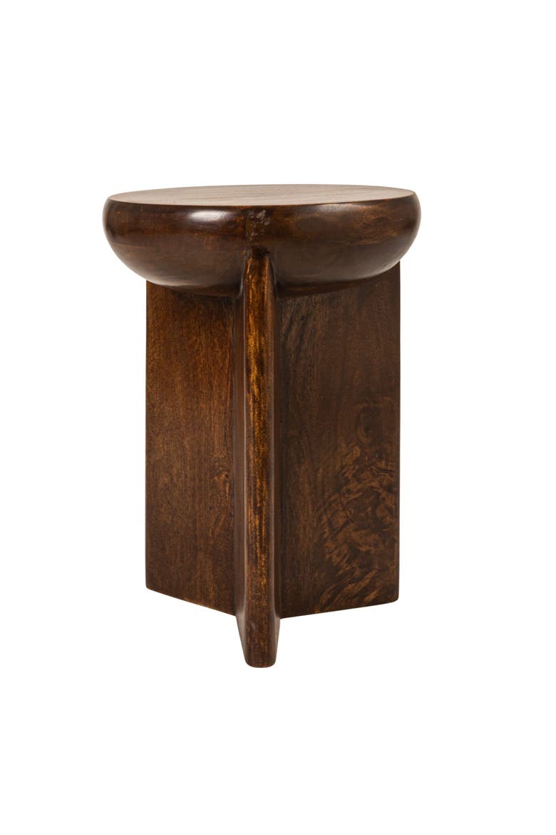 Semi-Sphere Accent Table with Solid Legs, Alternate, color, Brown