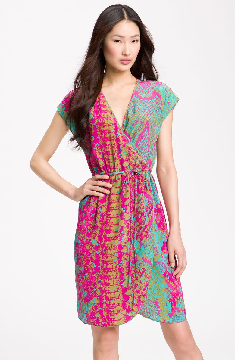 Presley Skye Snake Print Silk Crêpe de Chine Dress, Main, color, 