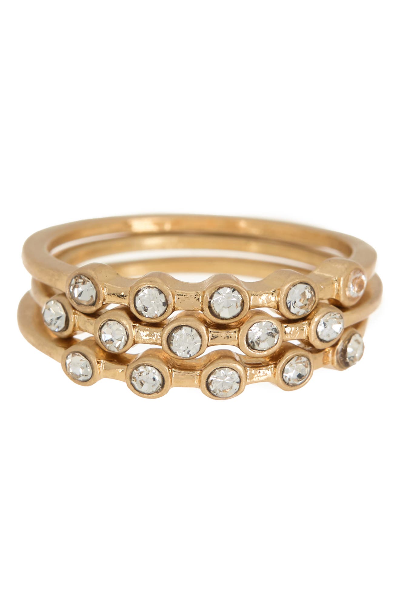 Melrose and Market Set of 3 Stackable Bezel Stone Rings (Women ...