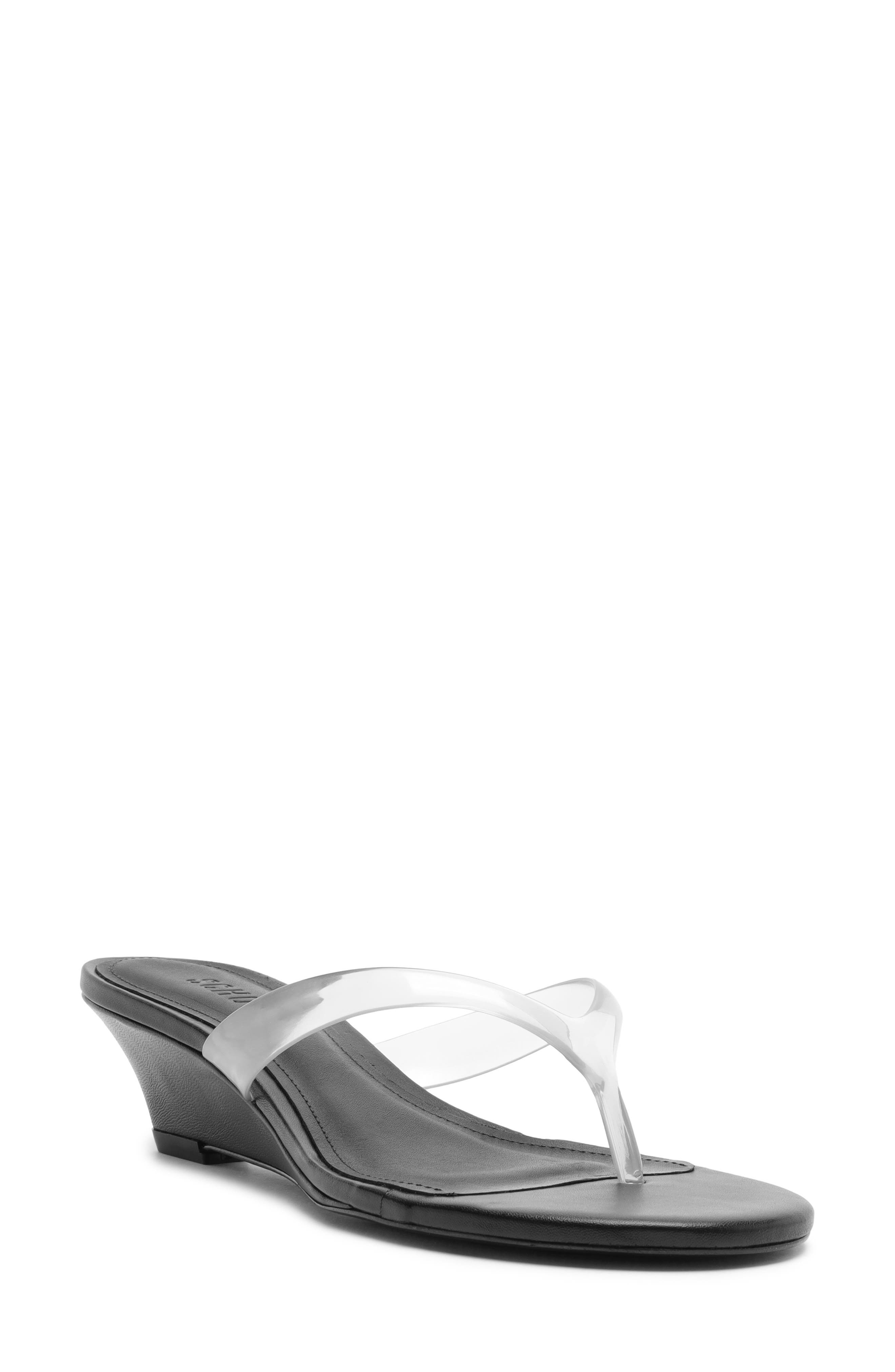 Schutz Roslyn Wedge Sandal, Main, color, Black