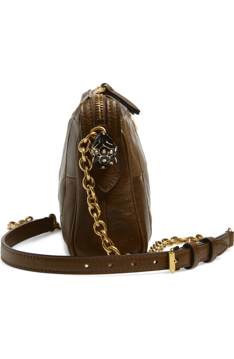 Valentino Garavani Small Panthea Chevron Patchwork Leather Shoulder Bag, Alternate, color, Dark Brown